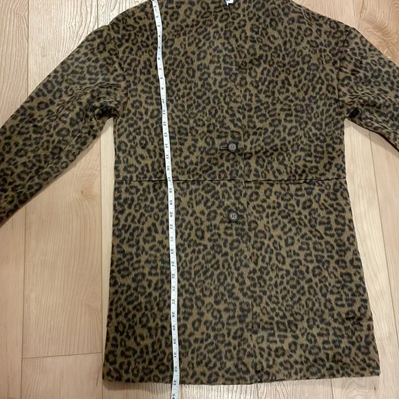 Old Navy Long-Line Cardigan Coat, Leopard, sz XS - Picture 12 of 13